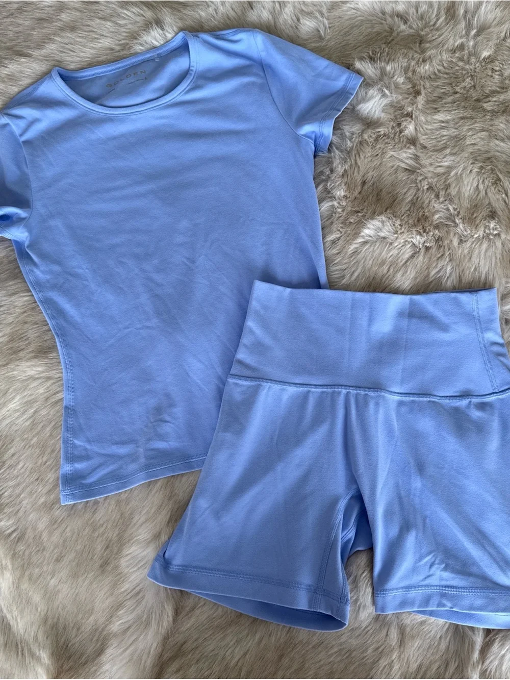 Aritzia Butter Short-Sleeve Crewnecku Tee in Pale Blue - Picture 4 of 4